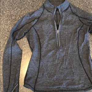 LULULEMON Grey Herringbone Quarter-Zip